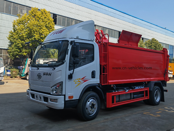 FAW Side Load Garbage Compactor Refuse Collection Truck 